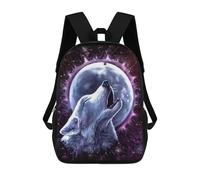 sinyumoney Zaino Per Bambini Stampato in 3D Wolf Howling at Moon Art Print Borsa Scolastica Leggera Da Viaggio Zaino Scolastico Alla Moda Per Bambini Studenti 17inch