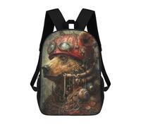 sinyumoney Zaino Per Bambini Steampunk Bear Portrait-1 Per Ragazzi E Ragazze, Zaino Da Viaggio Per Bambini, Zaino Scolastico Per Adolescenti 17inch