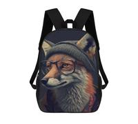 sinyumoney Zaino Per Bambini Stylish Fox Portrait Zaino Scolastico 3D Borsa Scolastica Zaino Scolastico Per Bambini Borse Scolastiche Zaino Alla Moda Con Tasca Borse Per Libri 17inch
