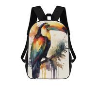 sinyumoney Zaino Per Bambini Toucan Bird Watercolor Per Ragazzi E Ragazze, Zaino Da Viaggio Per Bambini, Zaino Scolastico Per Adolescenti 17inch