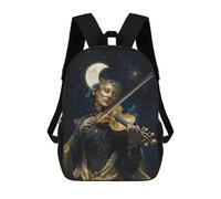 sinyumoney Zaino Per Bambini, Violinist Under The Moon Zaino Scolastico Di Grande Capacità Per Studenti, Zaino Per Ragazzi, Ragazze, Adulti, Adolescenti 17inch