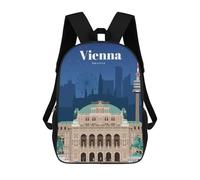 sinyumoney Zaino per bambini Watercolor Dragonfly Zaino scolastico 3D Zaino scolastico per bambini Borse da scuola Zaino alla moda con tasca Borse per libri, Visita Vienna, 17"