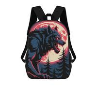 sinyumoney Zaino Per Bambini Werewolf Howling at The Moon Illustration Per Ragazzi E Ragazze, Zaino Da Viaggio Per Bambini, Zaino Scolastico Per Adolescenti 17inch