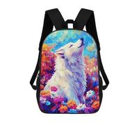 sinyumoney Zaino Per Bambini White Wolf Per Ragazzi E Ragazze, Zaino Da Viaggio Per Bambini, Zaino Scolastico Per Adolescenti 17inch