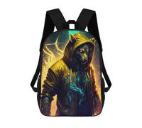 sinyumoney Zaino Per Bambini Wolf in Hoodie Digital Art Per Ragazzi E Ragazze, Zaino Da Viaggio Per Bambini, Zaino Scolastico Per Adolescenti 17inch