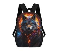 sinyumoney Zaino Per Bambini Wolf Night Galaxy Per Ragazzi E Ragazze, Zaino Da Viaggio Per Bambini, Zaino Scolastico Per Adolescenti 17inch