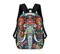 sinyumoney Zaino per bambini, zaino da gioco al neon per bambini, zaino da gioco, grande capacità, per studenti, ragazzi, ragazze, adulti e adolescenti, Colorful Elephant Artwork-8, 17"