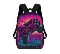 sinyumoney Zaino per bambini, zaino da gioco al neon per bambini, zaino da gioco, grande capacità, per studenti, ragazzi, ragazze, adulti e adolescenti, Neon Gaming Controller Art, 17"