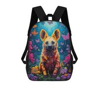 sinyumoney Zaino per bambini, zaino da gioco al neon per bambini, zaino da gioco, grande capacità, per studenti, ragazzi, ragazze, adulti e adolescenti, Colorful Hyena In Fantasy Garden, 17"