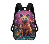 sinyumoney Zaino per bambini, zaino da gioco al neon per bambini, zaino da gioco, grande capacità, per studenti, ragazzi, ragazze, adulti e adolescenti, Colorful Hyena With Butterflies, 17"