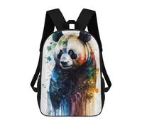 sinyumoney Zaino per bambini, zaino scolastico stampato 3D, zaino per ragazzi e ragazze, zaino regolabile per scuola elementare, Panda In Watercolor, 17"