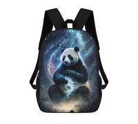 sinyumoney Zaino per bambini, zaino scolastico stampato 3D, zaino per ragazzi e ragazze, zaino regolabile per scuola elementare, Panda In Cosmic Forest -2, 17"