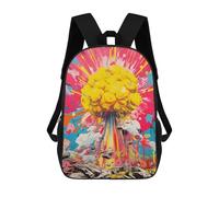 sinyumoney Zaino per bambini, zaino scolastico stampato 3D, zaino per ragazzi e ragazze, zaino regolabile per scuola elementare, Esplosione nucleare, 17"