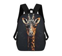 sinyumoney Zaino per bambini, zaino scolastico stampato 3D, zaino per ragazzi e ragazze, zaino regolabile per scuola elementare, Geometric Style Giraffa, 17"
