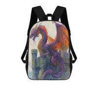 sinyumoney Zaino per bambini, zaino scolastico stampato 3D, zaino per ragazzi e ragazze, zaino regolabile per scuola elementare, Giant Full Body Dragon, 17"