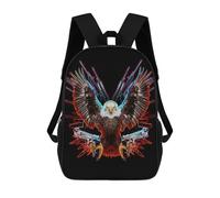 sinyumoney Zaino Per Bambini, Zaino Stampato in 3D Bald Eagle with Guns, Zaino Per Ragazzi E Ragazze, Borsa Scolastica Leggera E Regolabile Da 17 Pollici Per La Scuola Primaria 17inch