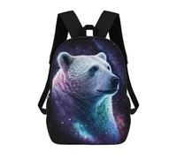 sinyumoney Zaino Per Bambini, Zaino Stampato in 3D Cosmic Polar Bear Art Print-3, Zaino Per Ragazzi E Ragazze, Borsa Scolastica Leggera E Regolabile Da 17 Pollici Per La Scuola Primaria 17inch