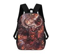 sinyumoney Zaino Per Bambini, Zaino Stampato in 3D Demonic Owl From Hell, Zaino Per Ragazzi E Ragazze, Borsa Scolastica Leggera E Regolabile Da 17 Pollici Per La Scuola Primaria 17inch