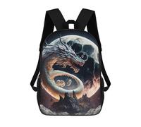 sinyumoney Zaino Per Bambini, Zaino Stampato in 3D Dragon Moonlit Majesty -6, Zaino Per Ragazzi E Ragazze, Borsa Scolastica Leggera E Regolabile Da 17 Pollici Per La Scuola Primaria 17inch