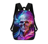 sinyumoney Zaino Per Bambini, Zaino Stampato in 3D Electric Skull Artwork, Zaino Per Ragazzi E Ragazze, Borsa Scolastica Leggera E Regolabile Da 17 Pollici Per La Scuola Primaria 17inch