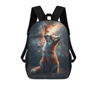 sinyumoney Zaino Per Bambini, Zaino Stampato in 3D Fox in Space, Zaino Per Ragazzi E Ragazze, Borsa Scolastica Leggera E Regolabile Da 17 Pollici Per La Scuola Primaria 17inch