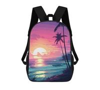sinyumoney Zaino Per Bambini, Zaino Stampato in 3D Hawaii Retro Waves Pixel, Zaino Per Ragazzi E Ragazze, Borsa Scolastica Leggera E Regolabile Da 17 Pollici Per La Scuola Primaria 17inch