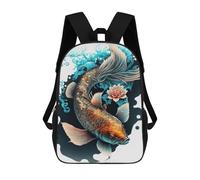 sinyumoney Zaino Per Bambini, Zaino Stampato in 3D Japanese Koi Fish, Zaino Per Ragazzi E Ragazze, Borsa Scolastica Leggera E Regolabile Da 17 Pollici Per La Scuola Primaria 17inch