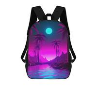 sinyumoney Zaino Per Bambini, Zaino Stampato in 3D Palm Tree Harmony, Zaino Per Ragazzi E Ragazze, Borsa Scolastica Leggera E Regolabile Da 17 Pollici Per La Scuola Primaria 17inch
