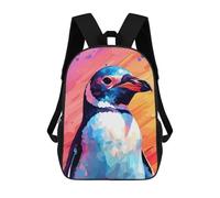 sinyumoney Zaino Per Bambini, Zaino Stampato in 3D Penguin Cute, Zaino Per Ragazzi E Ragazze, Borsa Scolastica Leggera E Regolabile Da 17 Pollici Per La Scuola Primaria 17inch