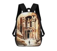 sinyumoney Zaino Per Bambini, Zaino Stampato in 3D Petra Charm Watercolor, Zaino Per Ragazzi E Ragazze, Borsa Scolastica Leggera E Regolabile Da 17 Pollici Per La Scuola Primaria 17inch