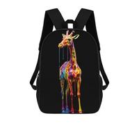 sinyumoney Zaino Per Bambini, Zaino Stampato in 3D Rainbow Colored Giraffe, Zaino Per Ragazzi E Ragazze, Borsa Scolastica Leggera E Regolabile Da 17 Pollici Per La Scuola Primaria 17inch