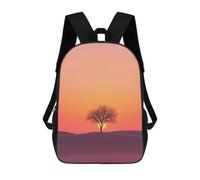 sinyumoney Zaino Per Bambini, Zaino Stampato in 3D Silhouette Tree Sunset, Zaino Per Ragazzi E Ragazze, Borsa Scolastica Leggera E Regolabile Da 17 Pollici Per La Scuola Primaria 17inch