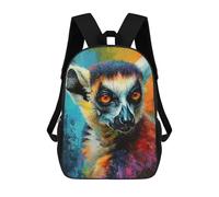 sinyumoney Zaino Per Bambini, Zaino Stampato in 3D The Agile Lemur Monkey, Zaino Per Ragazzi E Ragazze, Borsa Scolastica Leggera E Regolabile Da 17 Pollici Per La Scuola Primaria 17inch