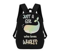 sinyumoney Zaino per la scuola per bambini, con stampa 3D, graziose borse da viaggio Ocean, per il tempo libero, per ragazze e donne, Only A Girl Who Loves, 17"