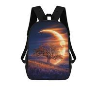 sinyumoney Zaino per la scuola per bambini con stampa 3D, Mystical Wolves in Enchanted Forest, alla moda, per il tempo libero, per bambini, zaini all'aperto, zaini, graziose borse da viaggio, The
