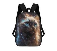 sinyumoney Zaino per la scuola per bambini, Space Explorer's Journey, 10, alla moda, unisex, da viaggio, zaino per la scuola, zaino 3D Cooler, Galactic Feline Majesty -5, 17"