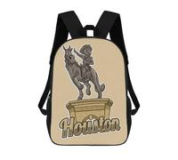 sinyumoney Zaino per la scuola per bambini stampato 3D, Fuji's Lantern Dreamscape, zaino da viaggio, borsa per libri alla moda, grande capacità, Houston City Icon Badge, 17"