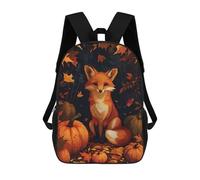 sinyumoney Zaino Per Ragazzi E Ragazze Con Stampa 3D Autumn Fox Pumpkins Zaino Per Libri, Scuola Elementare, Bambini, Borsa Da Viaggio Casual, Zaino Per Laptop 17inch