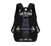 sinyumoney Zaino Per Ragazzi E Ragazze Con Stampa 3D Black Cat Weightlifting Zaino Per Libri, Scuola Elementare, Bambini, Borsa Da Viaggio Casual, Zaino Per Laptop 17inch