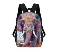sinyumoney Zaino Per Ragazzi E Ragazze Con Stampa 3D Colorful Elephant Artwork-28 Zaino Per Libri, Scuola Elementare, Bambini, Borsa Da Viaggio Casual, Zaino Per Laptop 17inch