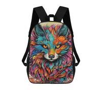 sinyumoney Zaino Per Ragazzi E Ragazze Con Stampa 3D Colorful Fox Portrait-10 Zaino Per Libri, Scuola Elementare, Bambini, Borsa Da Viaggio Casual, Zaino Per Laptop 17inch