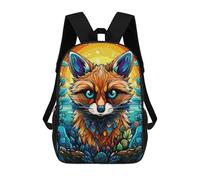 sinyumoney Zaino Per Ragazzi E Ragazze Con Stampa 3D Colorful Fox Portrait Zaino Per Libri, Scuola Elementare, Bambini, Borsa Da Viaggio Casual, Zaino Per Laptop 17inch