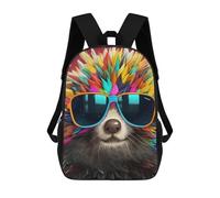 sinyumoney Zaino Per Ragazzi E Ragazze Con Stampa 3D Colorful Hedgehog with Sunglasses Zaino Per Libri, Scuola Elementare, Bambini, Borsa Da Viaggio Casual, Zaino Per Laptop 17inch