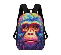 sinyumoney Zaino Per Ragazzi E Ragazze Con Stampa 3D Colorful Monkey Portrait-10 Zaino Per Libri, Scuola Elementare, Bambini, Borsa Da Viaggio Casual, Zaino Per Laptop 17inch