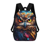 sinyumoney Zaino Per Ragazzi E Ragazze Con Stampa 3D Colorful Owl Portrait -2 Zaino Per Libri, Scuola Elementare, Bambini, Borsa Da Viaggio Casual, Zaino Per Laptop 17inch