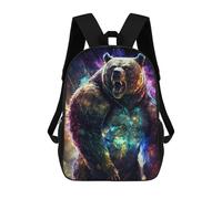 sinyumoney Zaino Per Ragazzi E Ragazze Con Stampa 3D Colorful Roaring Bear Artwork -2 Zaino Per Libri, Scuola Elementare, Bambini, Borsa Da Viaggio Casual, Zaino Per Laptop 17inch