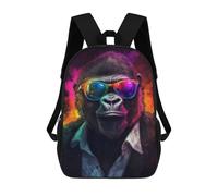 sinyumoney Zaino Per Ragazzi E Ragazze Con Stampa 3D Cool Gorilla in Sunglasses Zaino Per Libri, Scuola Elementare, Bambini, Borsa Da Viaggio Casual, Zaino Per Laptop 17inch