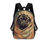 sinyumoney Zaino Per Ragazzi E Ragazze Con Stampa 3D Cute Pug Blanket Pixel Art Zaino Per Libri, Scuola Elementare, Bambini, Borsa Da Viaggio Casual, Zaino Per Laptop 17inch