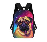 sinyumoney Zaino Per Ragazzi E Ragazze Con Stampa 3D Cute Pug Pixel Art Zaino Per Libri, Scuola Elementare, Bambini, Borsa Da Viaggio Casual, Zaino Per Laptop 17inch