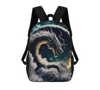 sinyumoney Zaino Per Ragazzi E Ragazze Con Stampa 3D Dragon in The Moonlit Sky -1 Zaino Per Libri, Scuola Elementare, Bambini, Borsa Da Viaggio Casual, Zaino Per Laptop 17inch